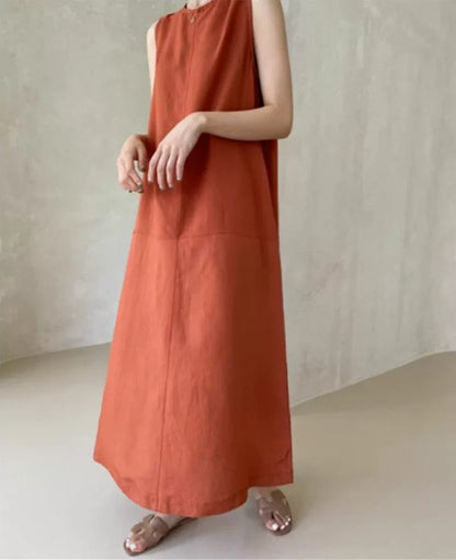 Loose Plus Size Sleeveless Dress X3619