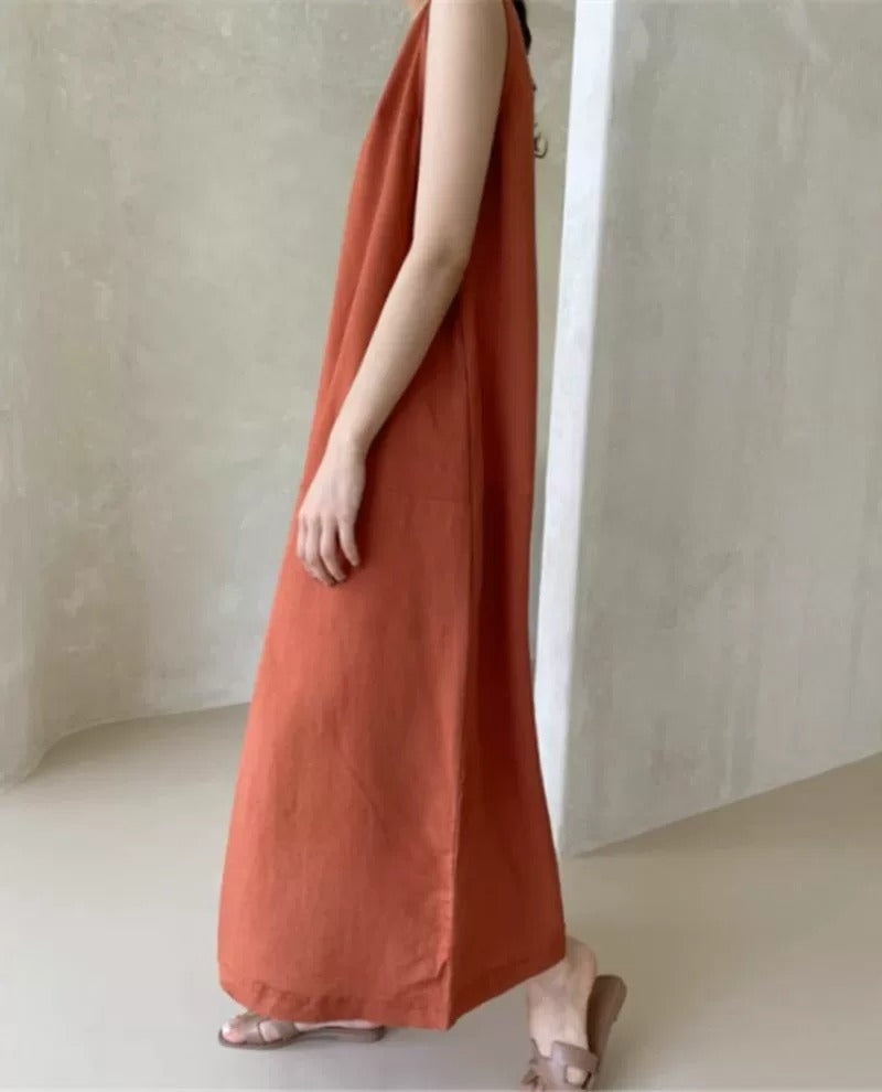 Loose Plus Size Sleeveless Dress X3619