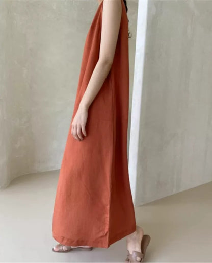 Loose Plus Size Sleeveless Dress X3619