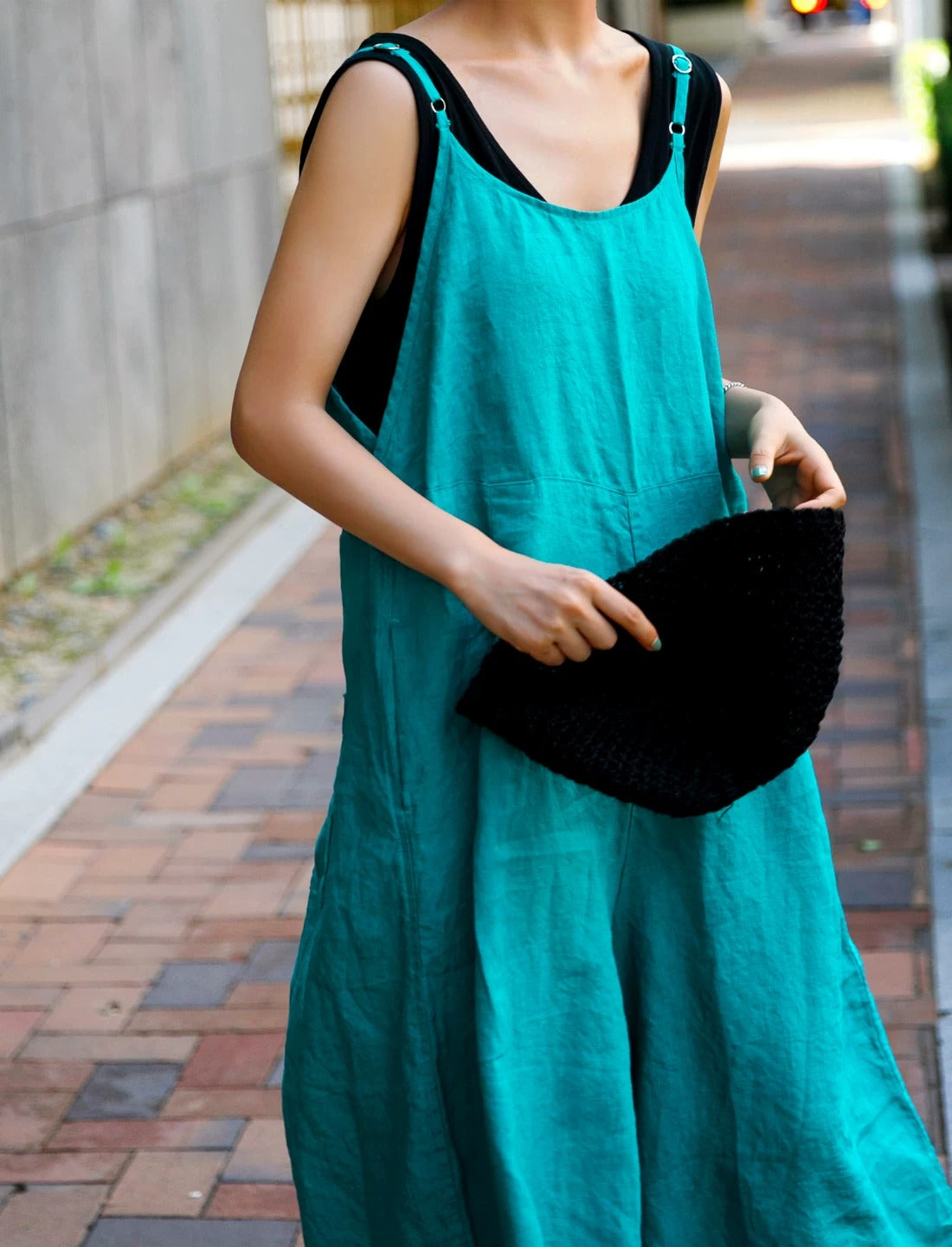 Cotton Linen Cami Wide-Leg Jumpsuit X3617