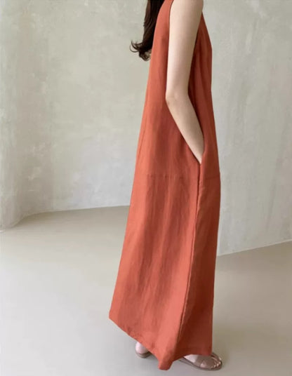Loose Plus Size Sleeveless Dress X3619