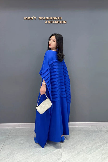 Korean Style Chiffon Batwing Sleeve Dress　X3624