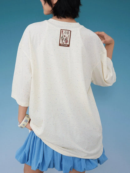 Print Oversized Short Sleeve T-Shirt X3575