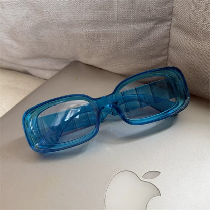 Cyberpunk Y2K Jelly Color Thick Square Frame Sunglasses X3598