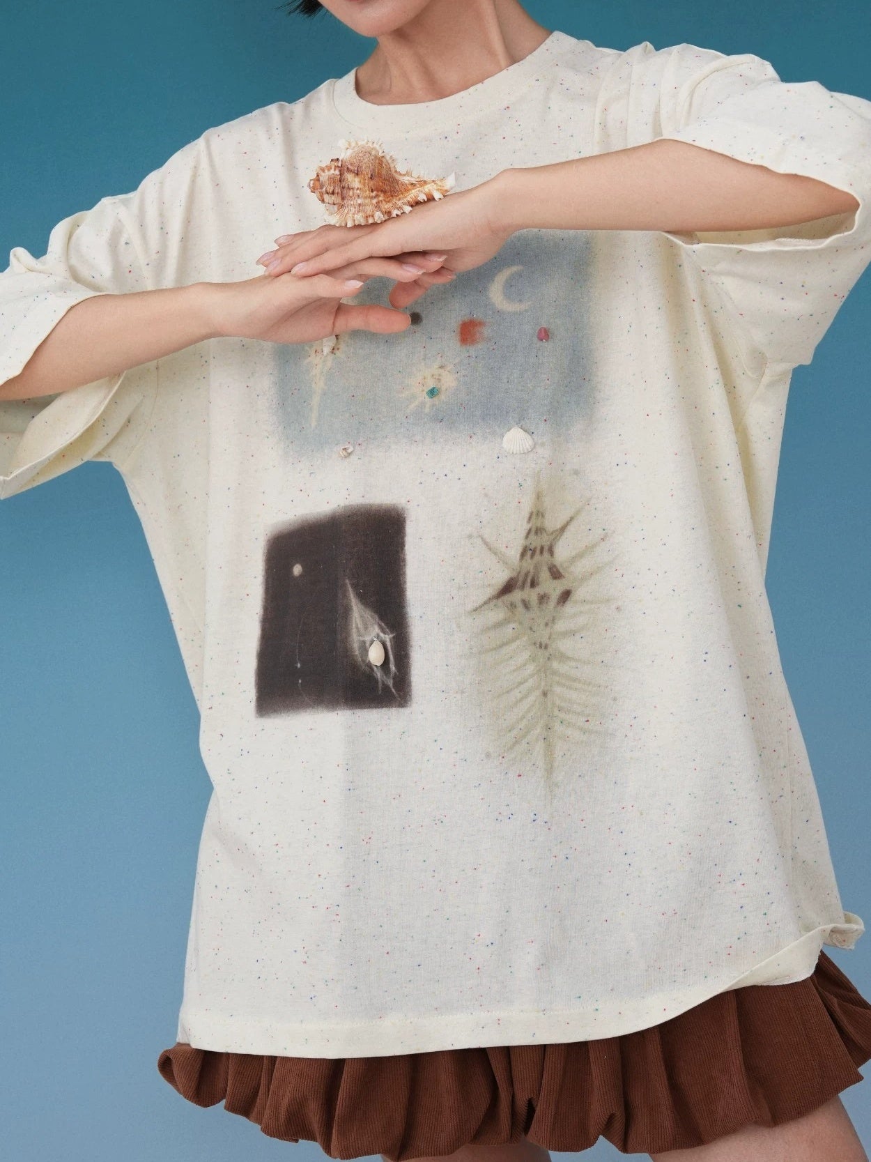 Print Oversized Short Sleeve T-Shirt X3575