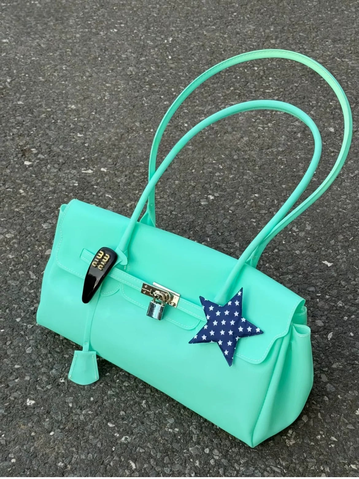 Jelly TPU East-West Padlock Bag X3564