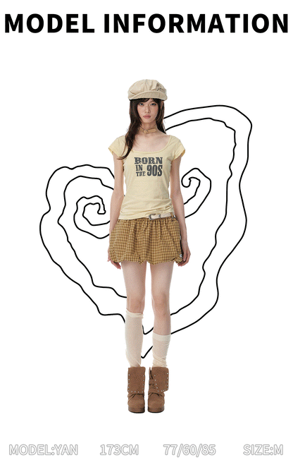 Square Neck Graffiti Tee X3572