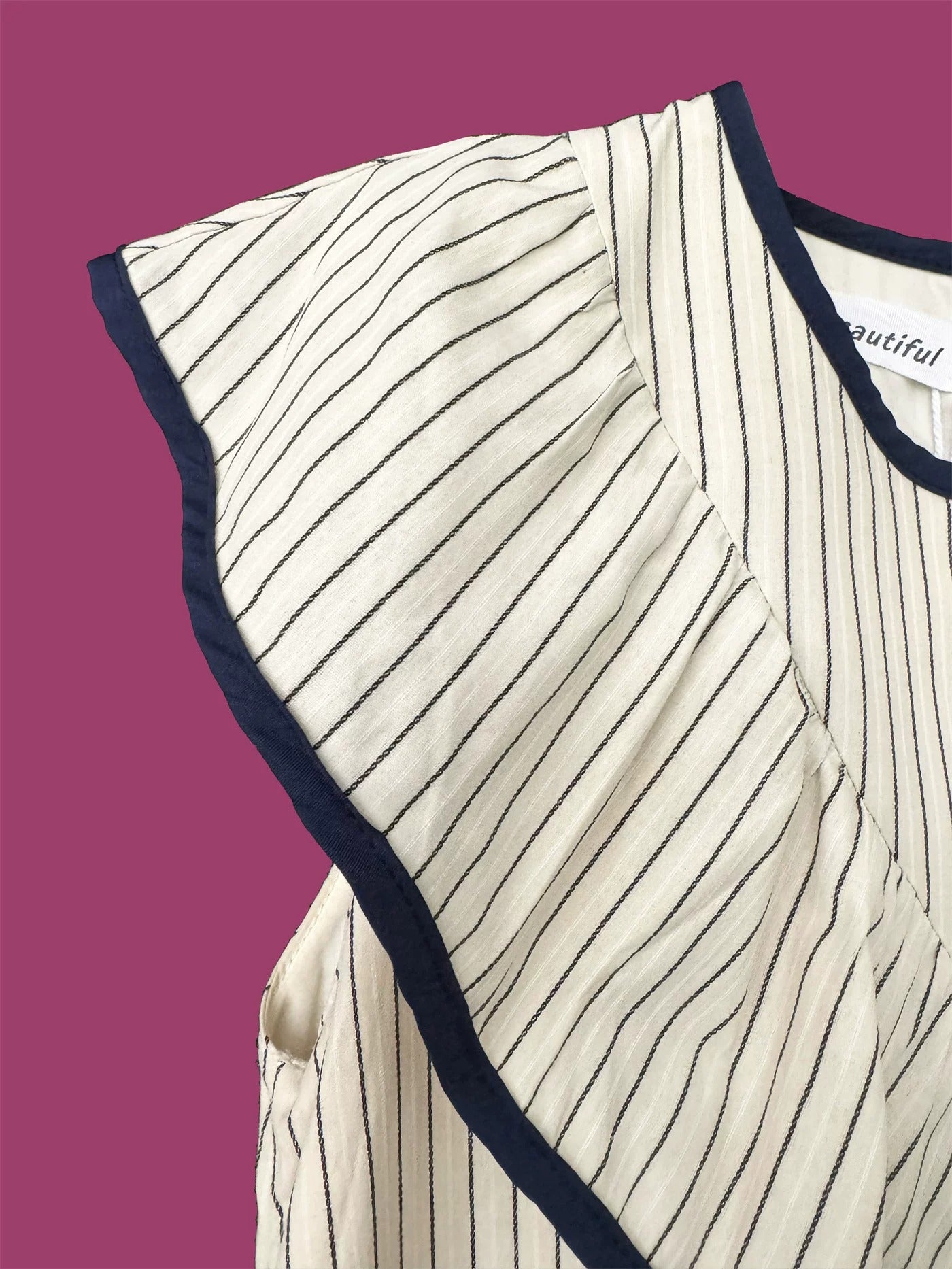 Striped Asymmetric Ruffle Doll Dress X3644