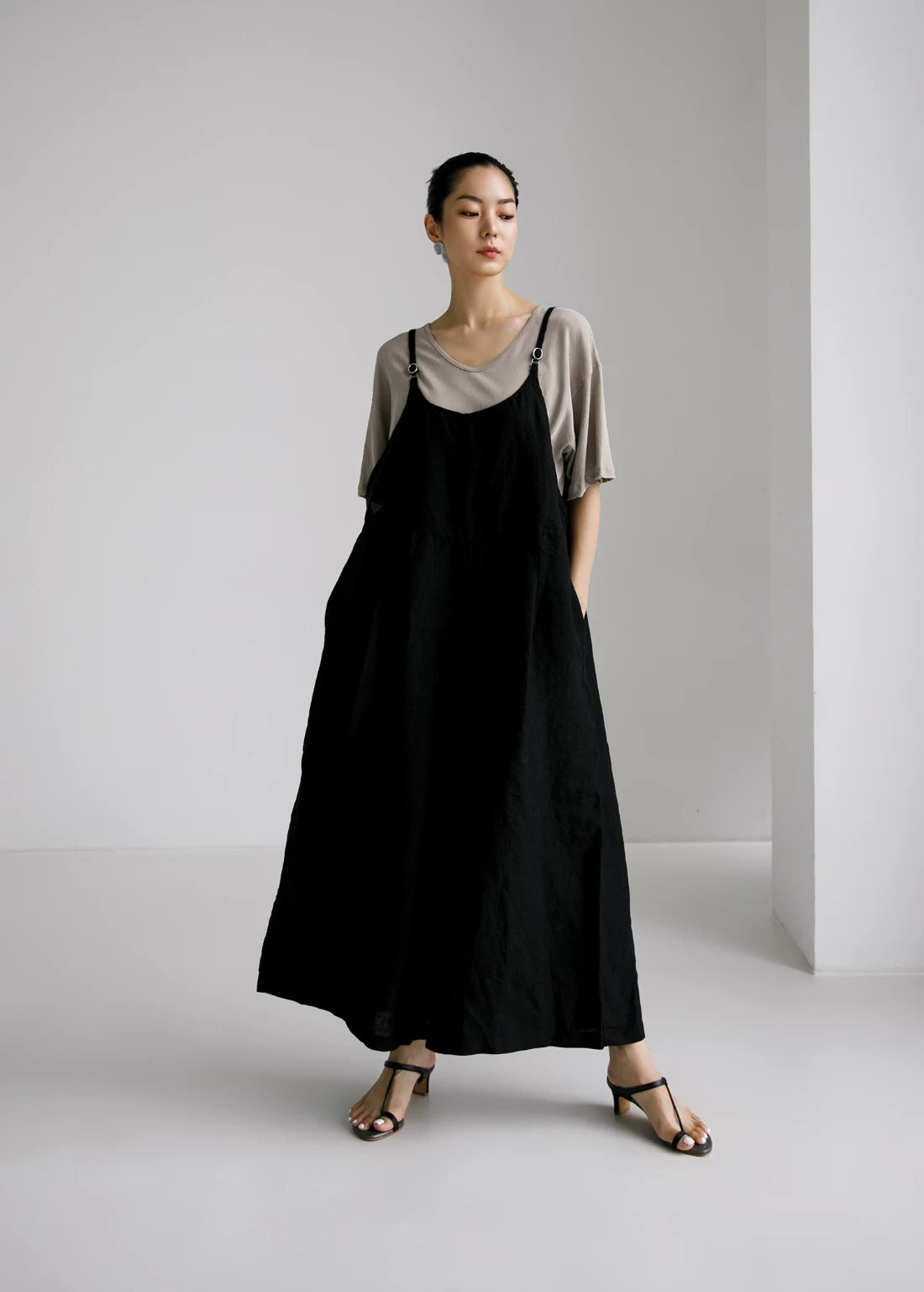 Cotton Linen Cami Wide-Leg Jumpsuit X3617