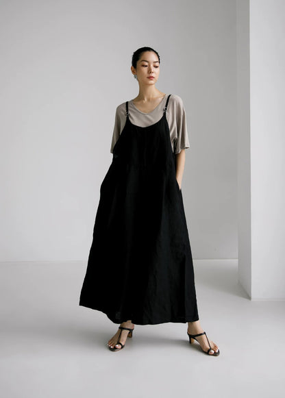 Cotton Linen Cami Wide-Leg Jumpsuit X3617
