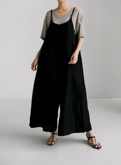 Cotton Linen Cami Wide-Leg Jumpsuit X3617