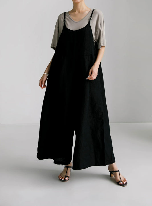 Cotton Linen Cami Wide-Leg Jumpsuit X3617