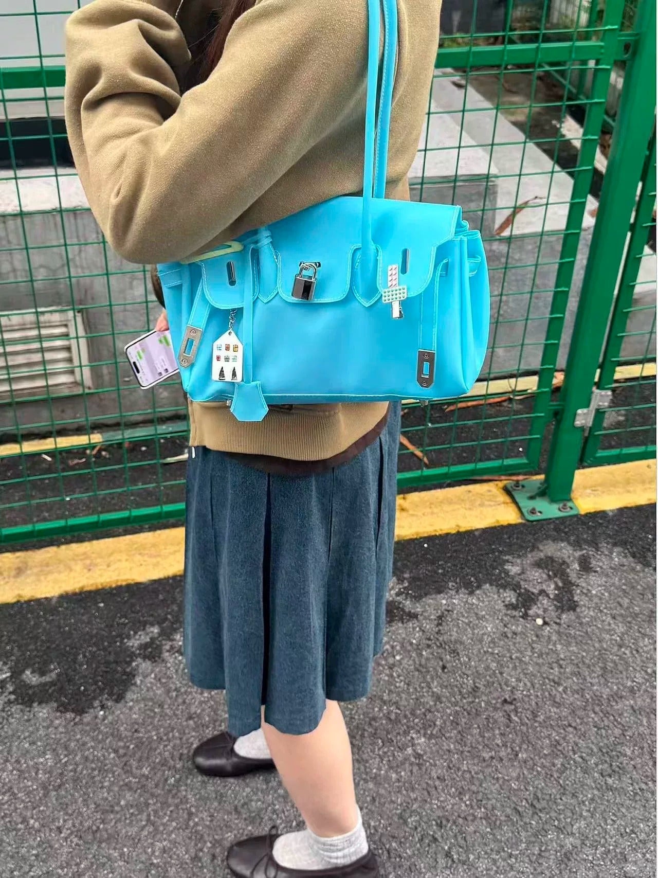Jelly TPU East-West Padlock Bag X3564