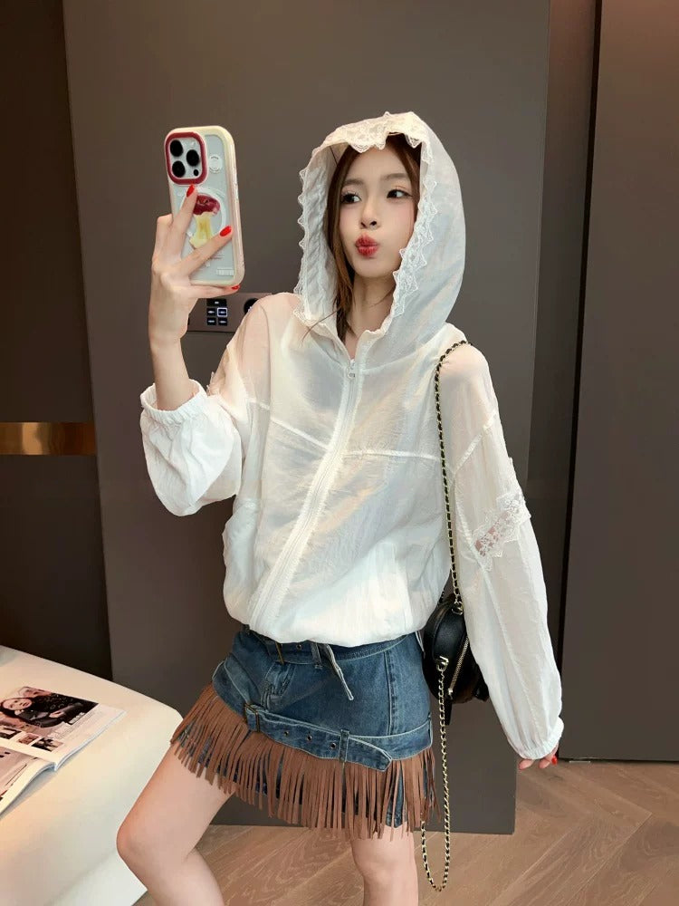Vintage Fringe Denim Mini Skirt X3610