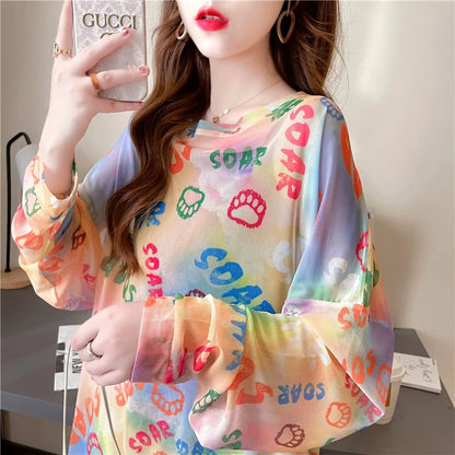 Tie-Dye Print Long Sleeve T-Shirt X3616