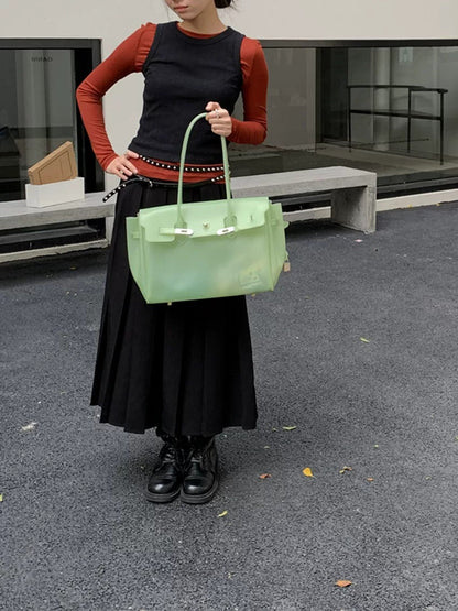 Jelly Turn-Lock Tote Bag X3560
