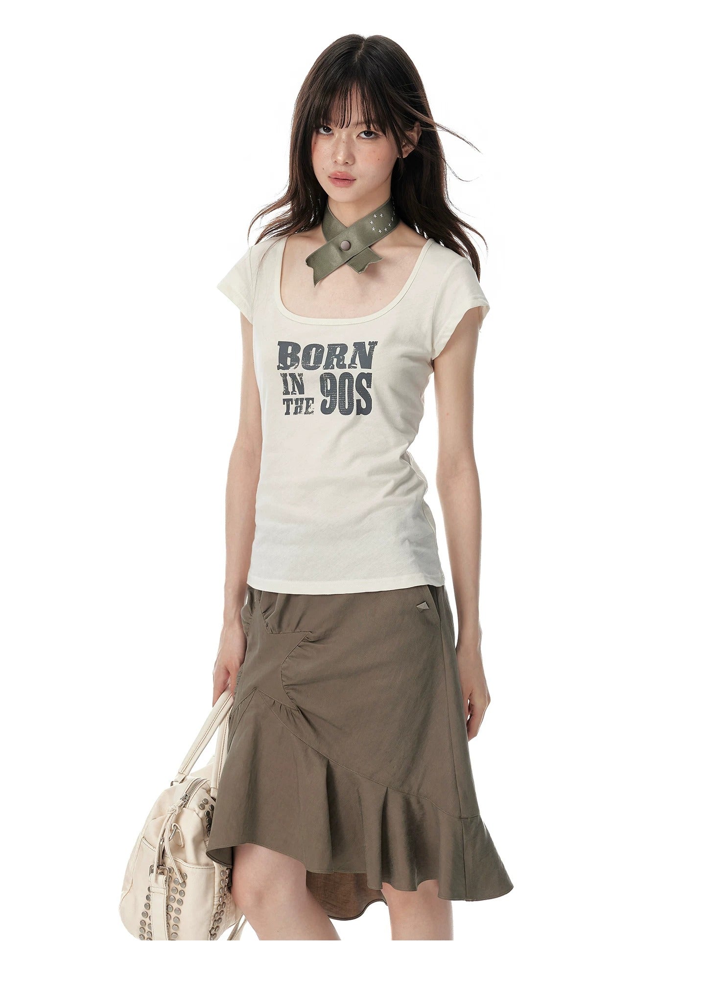 Square Neck Graffiti Tee X3572