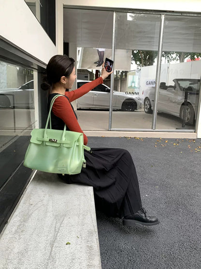 Jelly Turn-Lock Tote Bag X3560