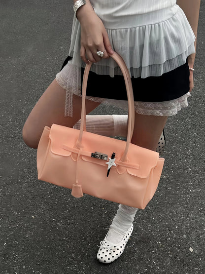 Jelly TPU East-West Padlock Bag X3564
