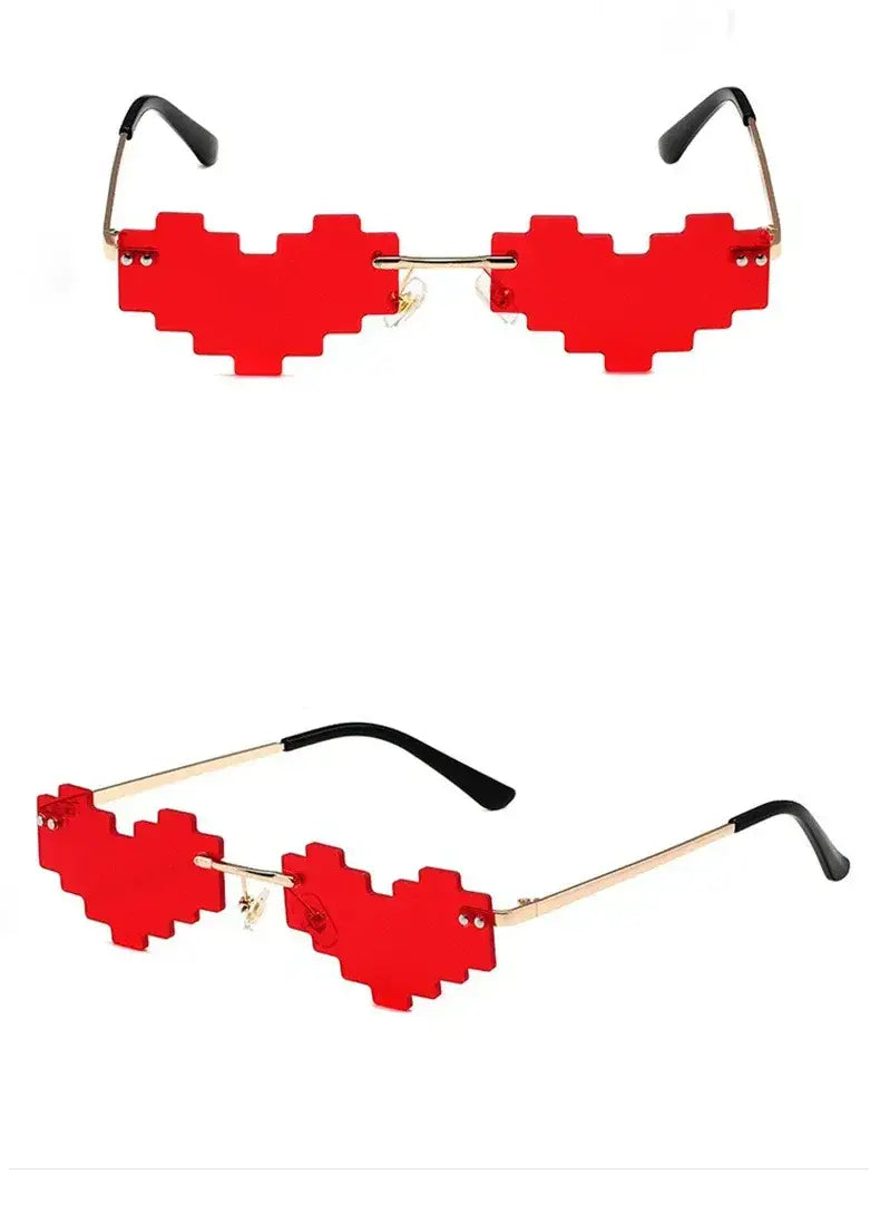Pixelated Zigzag Frame Sunglasses X3599