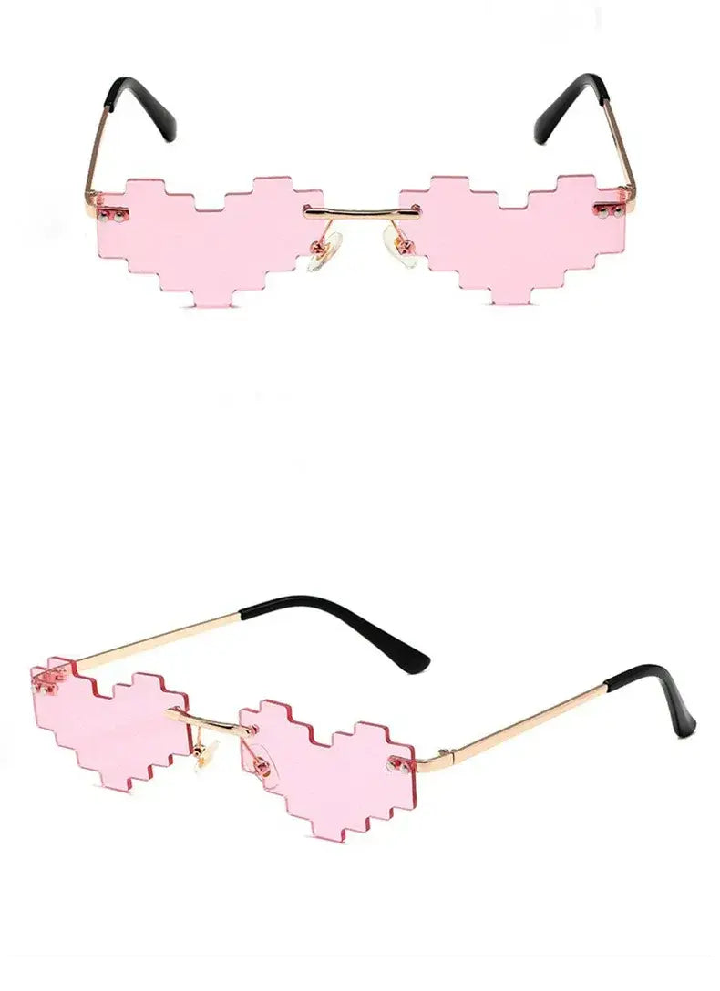 Pixelated Zigzag Frame Sunglasses X3599