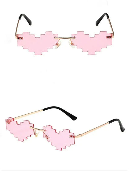 Pixelated Zigzag Frame Sunglasses X3599