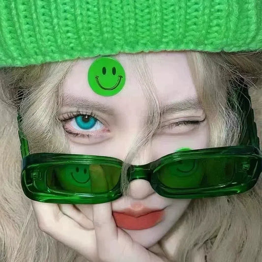 Cyberpunk Y2K Jelly Color Thick Square Frame Sunglasses X3598