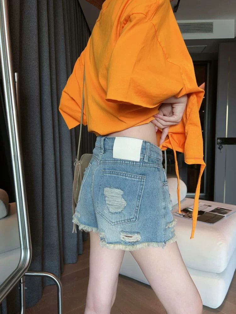 Simple Solid Color Short Sleeve T-Shirt X3609
