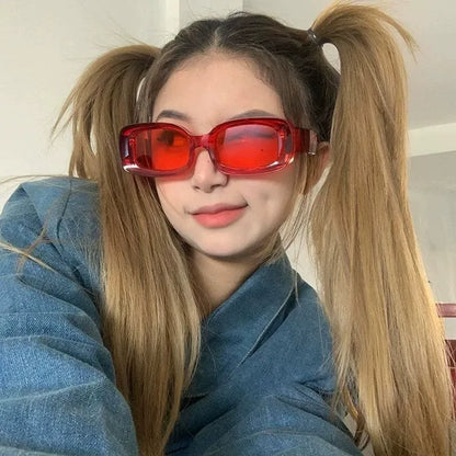 Cyberpunk Y2K Jelly Color Thick Square Frame Sunglasses X3598