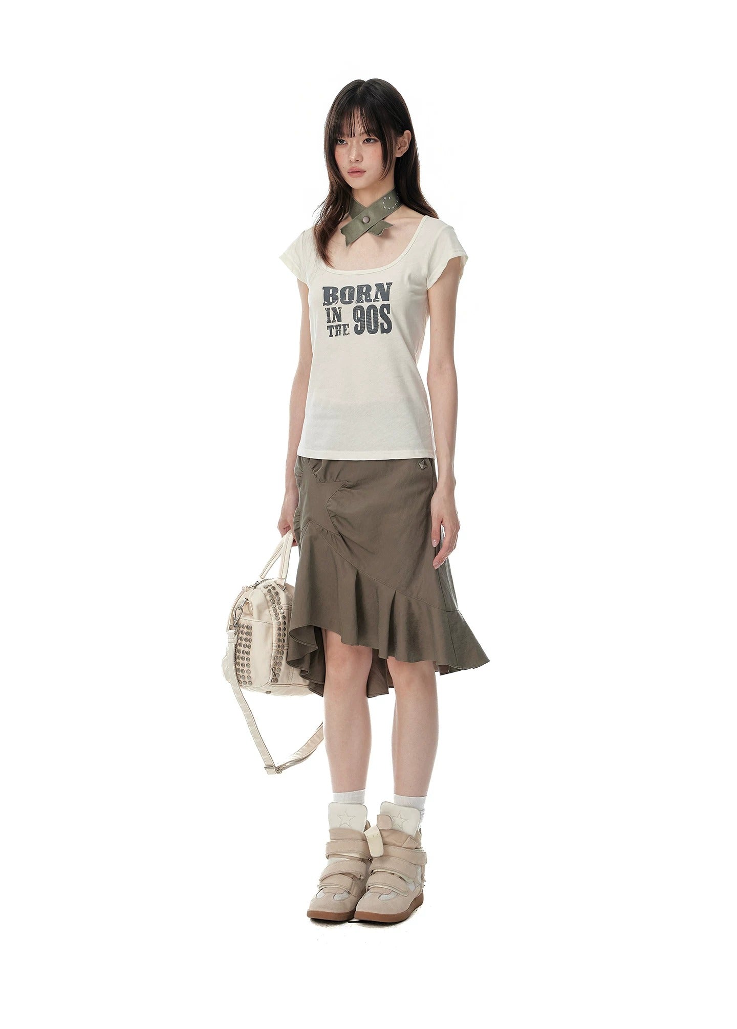 Square Neck Graffiti Tee X3572