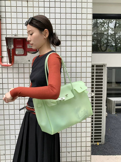 Jelly Turn-Lock Tote Bag X3560