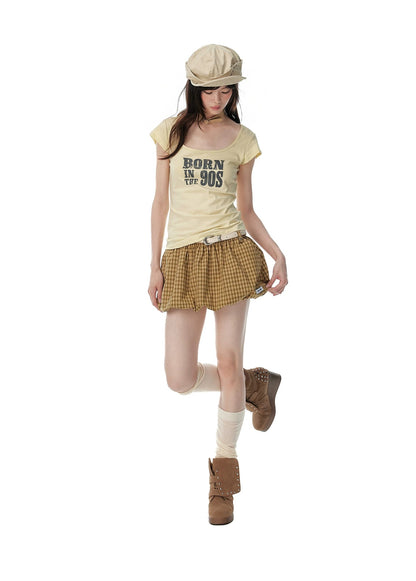 Square Neck Graffiti Tee X3572
