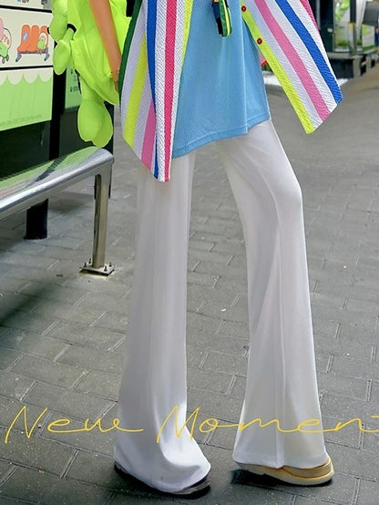 Pink Dopamine Color Flared Casual Pants　X3648