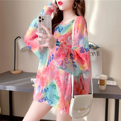 Tie-Dye Print Long Sleeve T-Shirt X3616