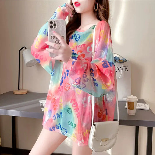 Tie-Dye Print Long Sleeve T-Shirt X3616