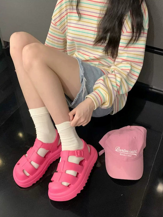 Thick Sole EVA Roman Sandals　X3636