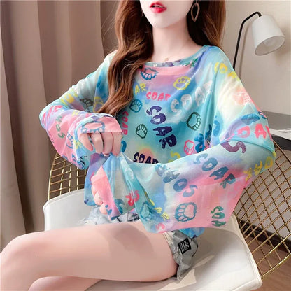 Tie-Dye Print Long Sleeve T-Shirt X3616