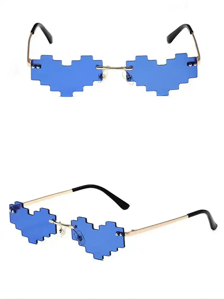 Pixelated Zigzag Frame Sunglasses X3599