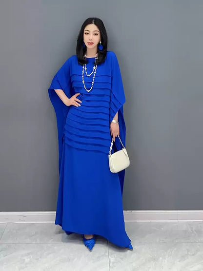 Korean Style Chiffon Batwing Sleeve Dress　X3624