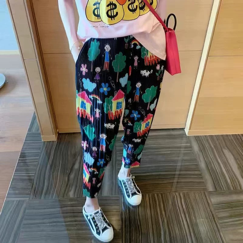 Comic Print Capri Pants　X213
