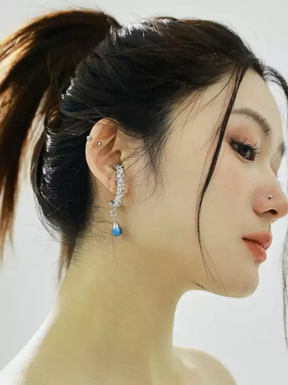 Water Drop Texture Enamel Earrings X3589