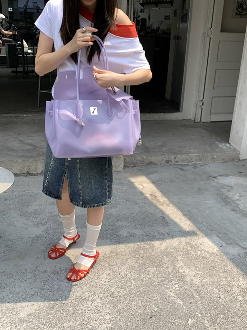 Jelly Turn-Lock Tote Bag X3560