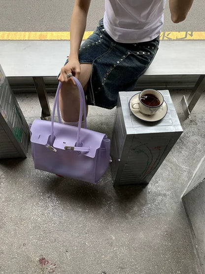 Jelly Turn-Lock Tote Bag X3560