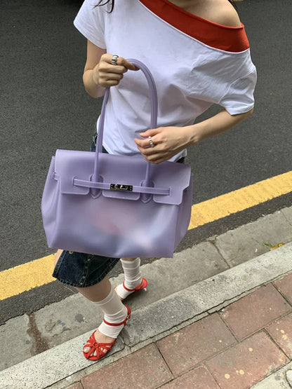 Jelly Turn-Lock Tote Bag X3560