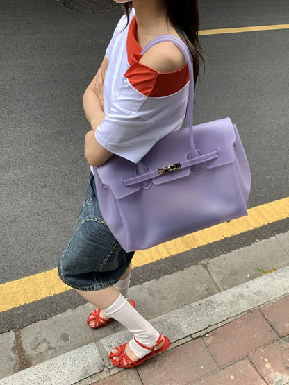 Jelly Turn-Lock Tote Bag X3560