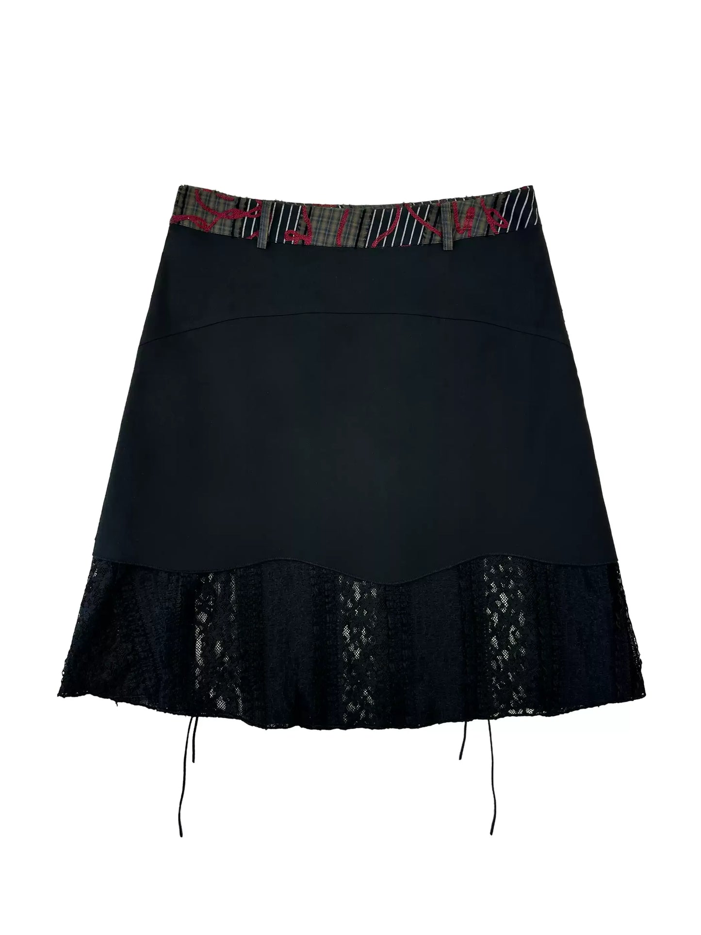 Dark Style Striped Embroidery Skirt X3612