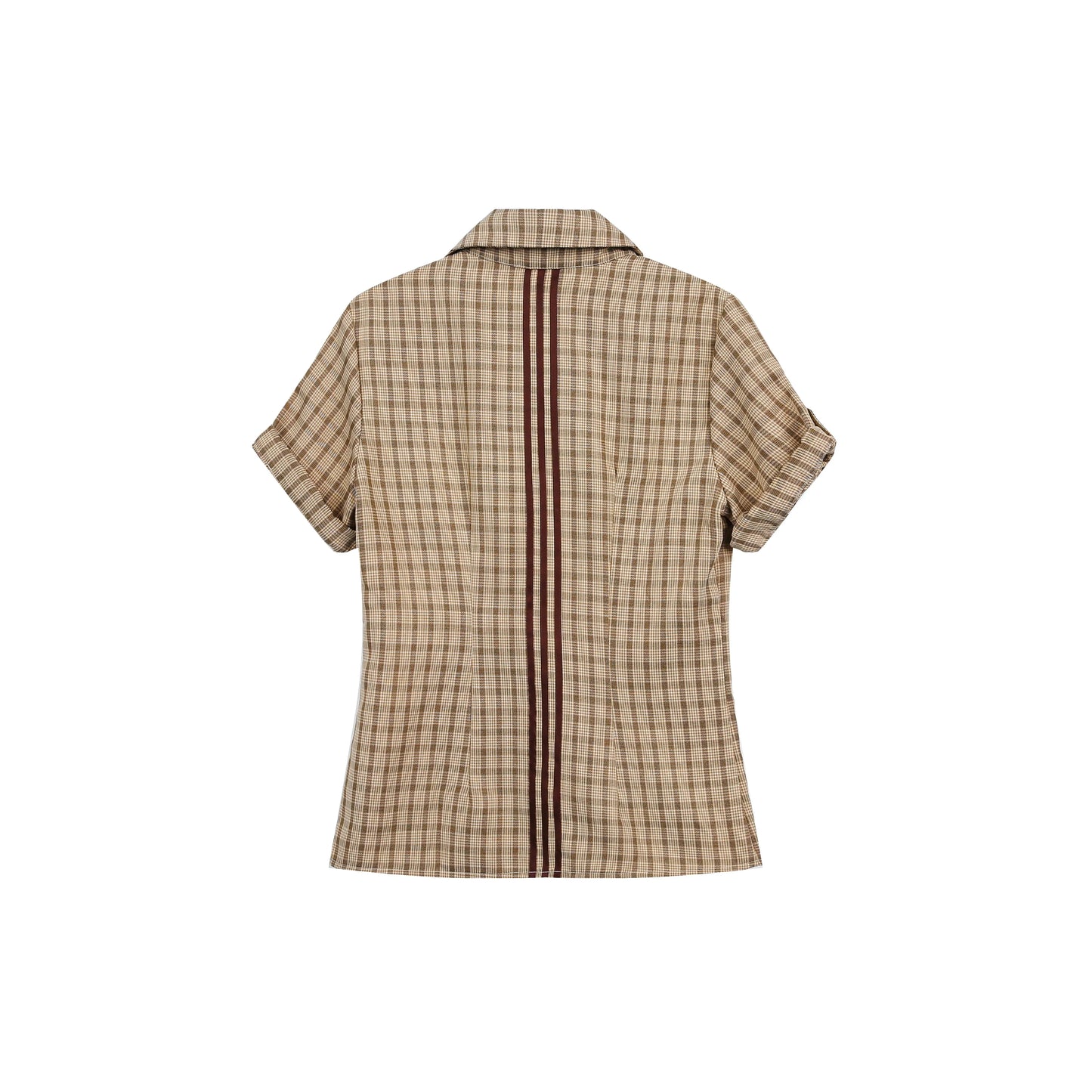 Original Korean-Style Plaid Short Sleeve Shirt X3573