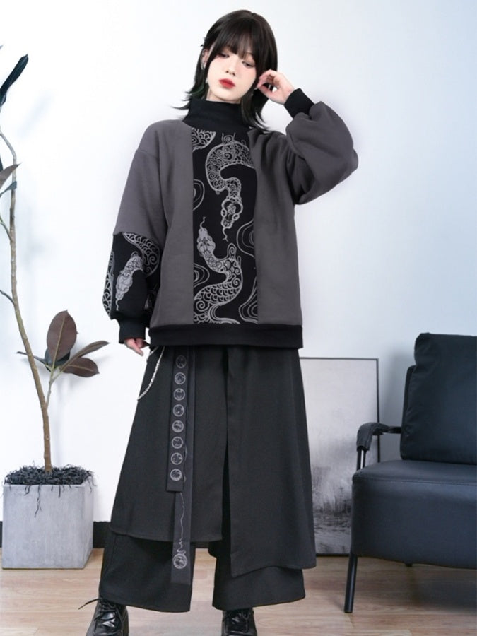 Snake Turtle-Neck Pullover X2976