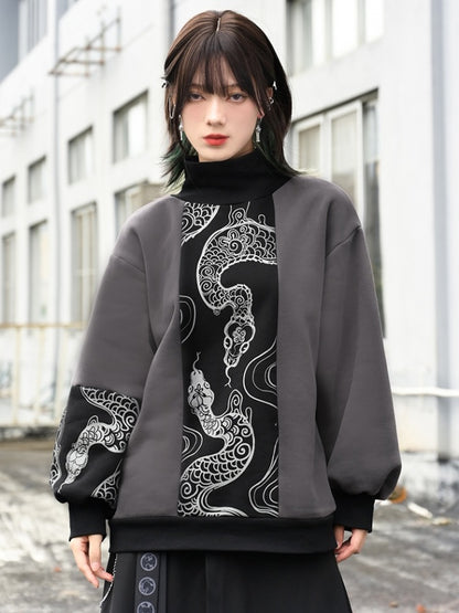 Snake Turtle-Neck Pullover X2976