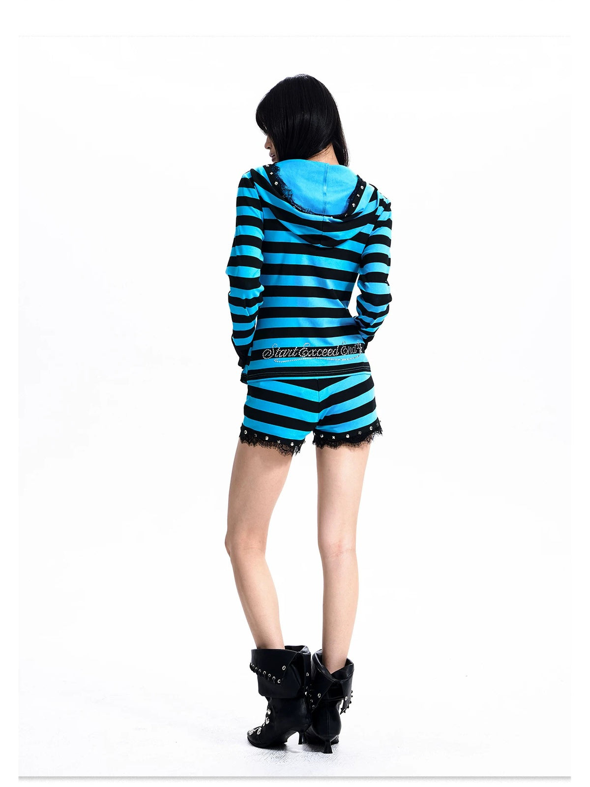 Striped Lace Hoodie